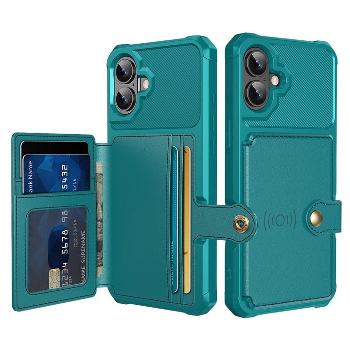 Magnetic Leather Phone Wallet Case iPhone 16 Green Parkfield Supplies