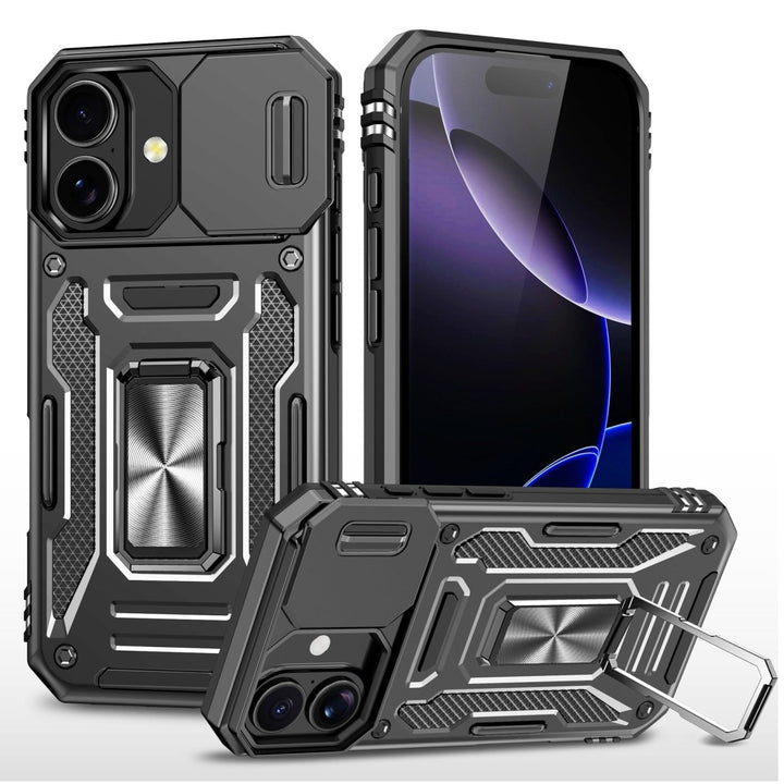 Magnetic Phone Case With Kickstand & Camera Cover iPhone 16 Black Parkfield Supplies