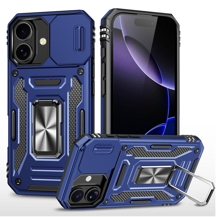 Magnetic Phone Case With Kickstand & Camera Cover iPhone 16 Dark Blue Parkfield Supplies