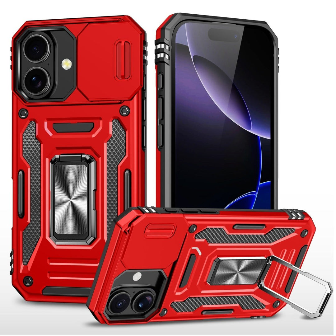 Magnetic Phone Case With Kickstand & Camera Cover iPhone 16 Red Parkfield Supplies
