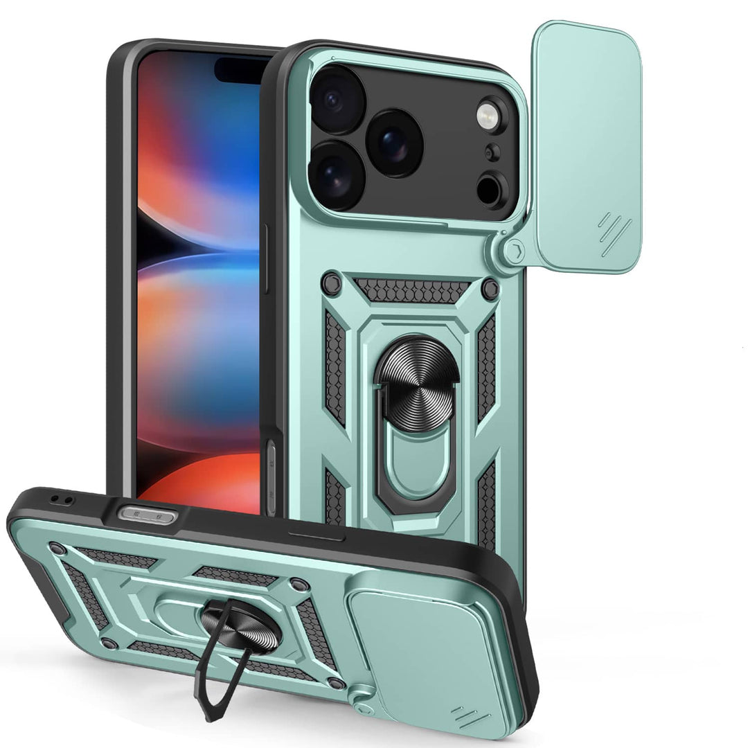 Magnetic Shockproof Phone Case With Camera Cover iPhone 16 / Midnight Green CM220811-02-iPhone 16-Green