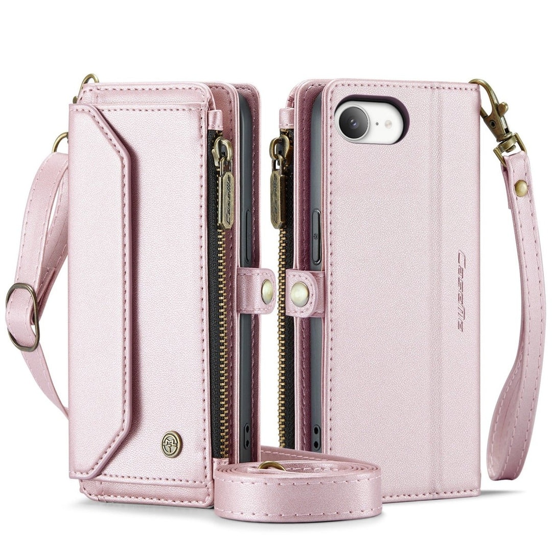 RFID Crossbody Leather Wallet Phone Case iPhone 16e Pink Parkfield Supplies