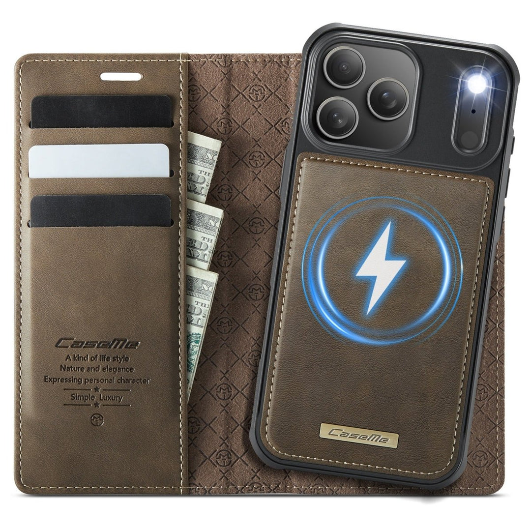 RFID Detachable Leather Card Holder Phone Case iPhone 17 Pro Brown Parkfield Supplies