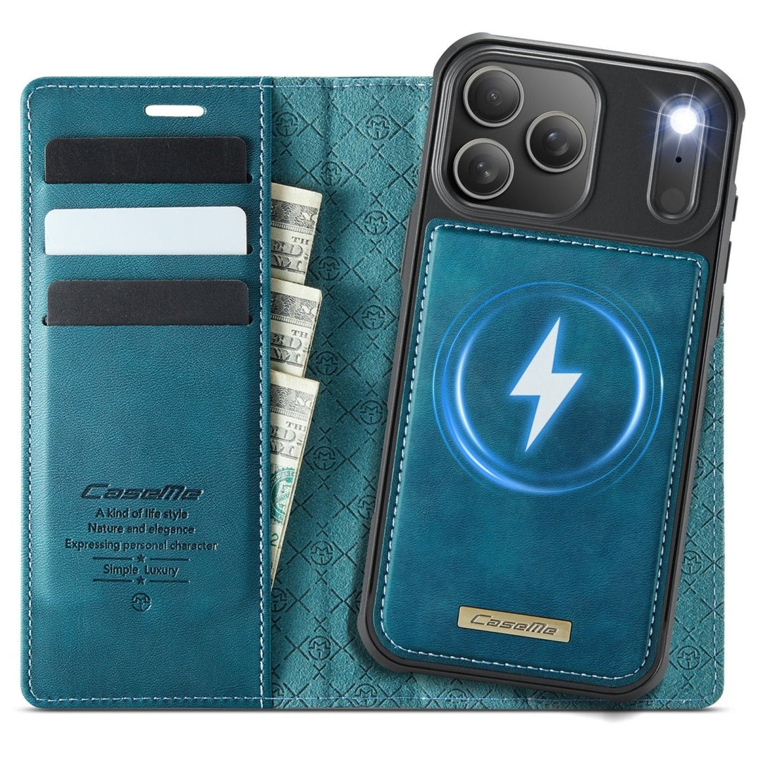 RFID Detachable Leather Card Holder Phone Case iPhone 17 Pro Teal Parkfield Supplies