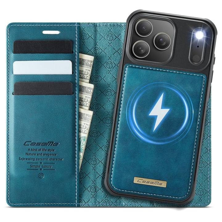 RFID Detachable Leather Card Holder Phone Case iPhone 17 Pro Teal Parkfield Supplies