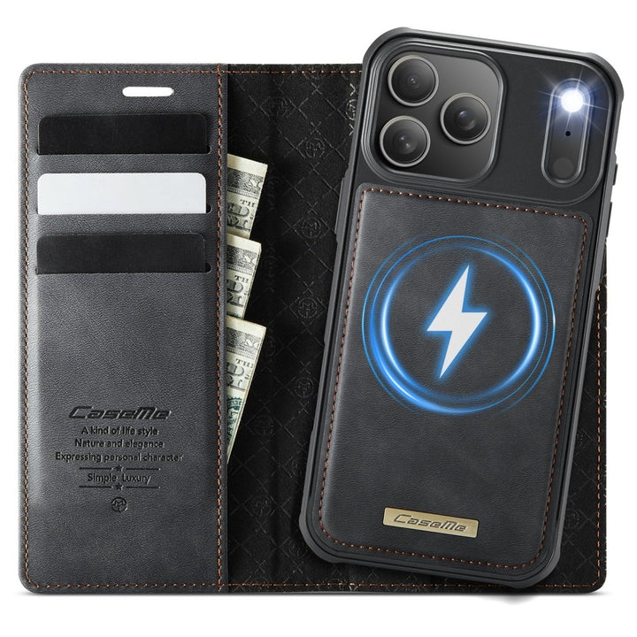 RFID Detachable Leather Card Holder Phone Case iPhone 17 Pro Black Parkfield Supplies