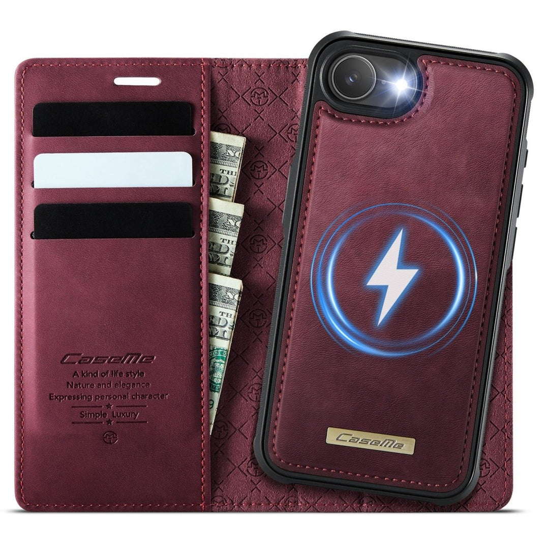 RFID Detachable Leather Card Holder Phone Case iPhone 16e Wine Red Parkfield Supplies