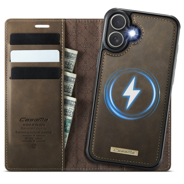 RFID Detachable Leather Card Holder Phone Case iPhone 16 Brown Parkfield Supplies
