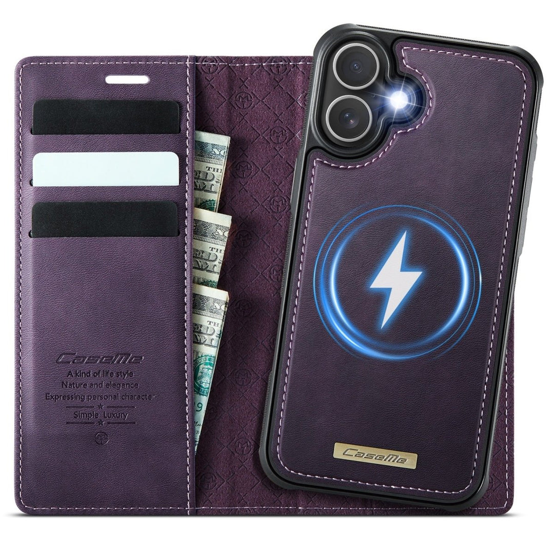 RFID Detachable Leather Card Holder Phone Case iPhone 16 Purple Parkfield Supplies