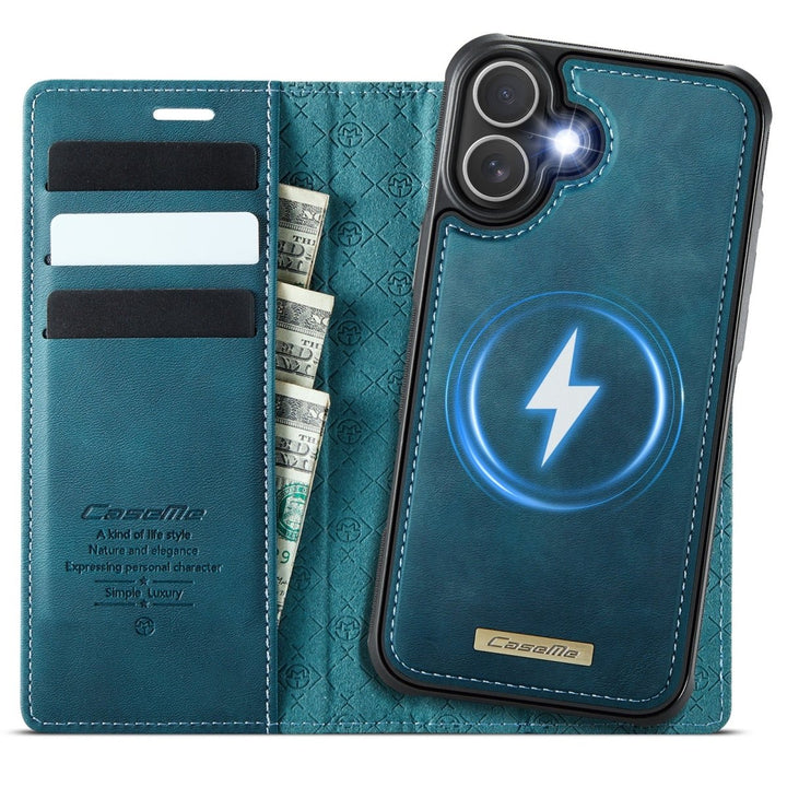 RFID Detachable Leather Card Holder Phone Case iPhone 16 Teal Parkfield Supplies