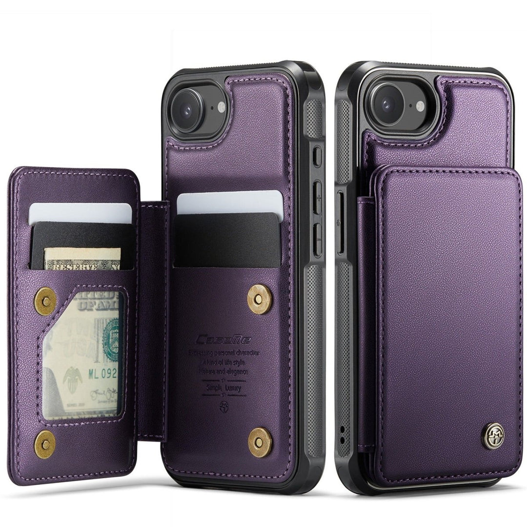 RFID Flip Leather Wallet Phone Case iPhone 16e Purple Parkfield Supplies