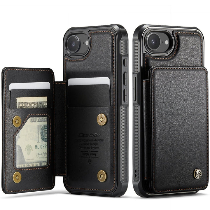 RFID Flip Leather Wallet Phone Case iPhone 16e Black Parkfield Supplies