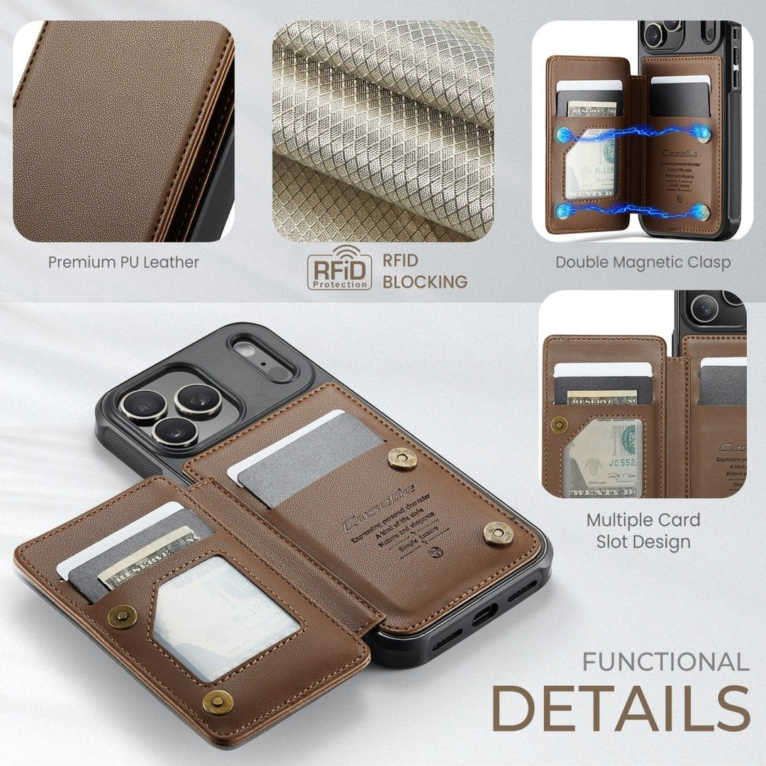 RFID Flip Leather Wallet Phone Case iPhone 15 Purple Parkfield Supplies