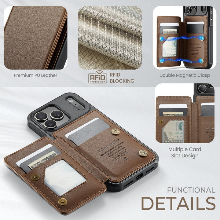 RFID Flip Leather Wallet Phone Case iPhone 15 Purple Parkfield Supplies