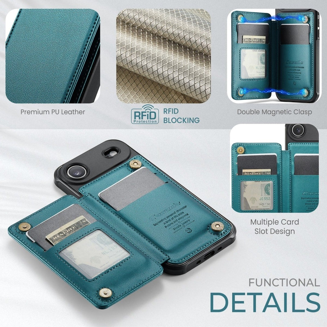 RFID Flip Leather Wallet Phone Case iPhone 15 Purple Parkfield Supplies