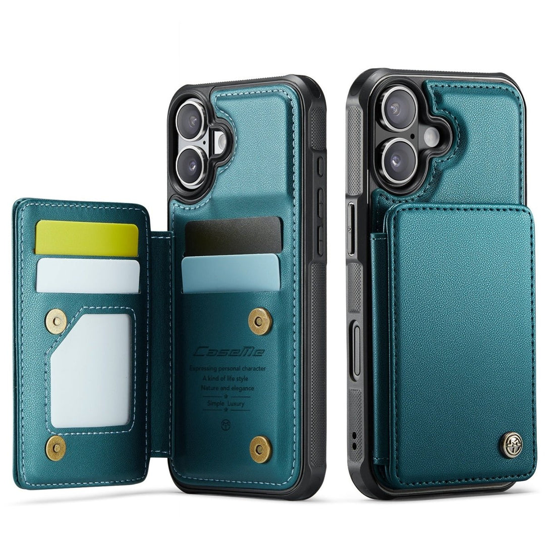 RFID Flip Leather Wallet Phone Case iPhone 16 Teal Parkfield Supplies