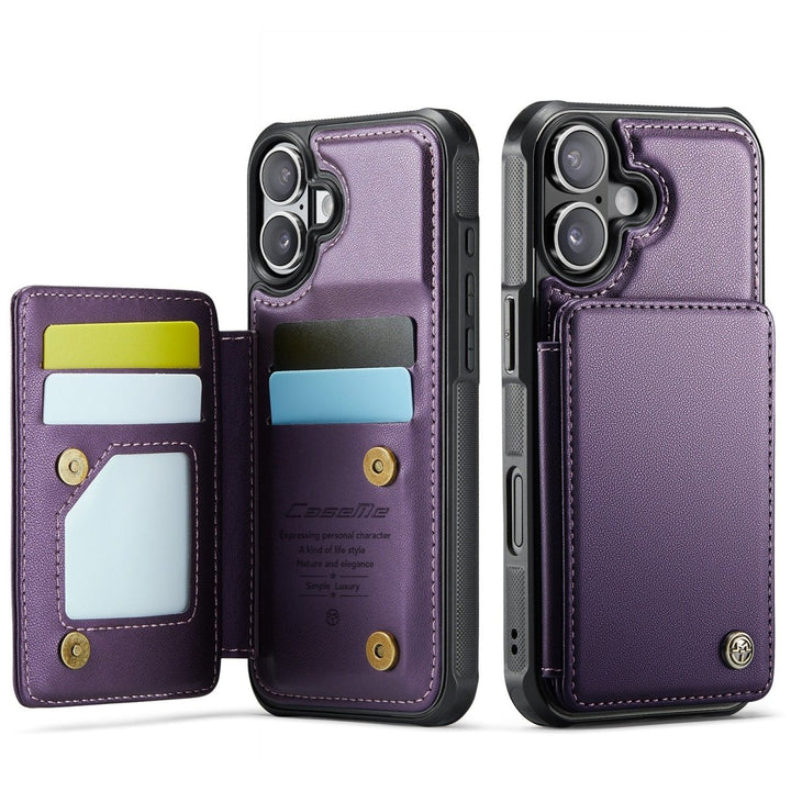 RFID Flip Leather Wallet Phone Case iPhone 16 Purple Parkfield Supplies