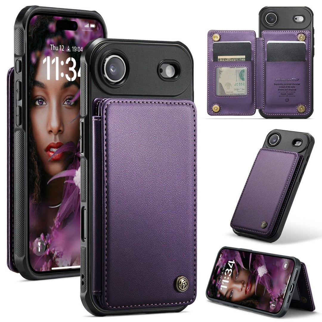 RFID Flip Leather Wallet Phone Case iPhone 15 Purple Parkfield Supplies