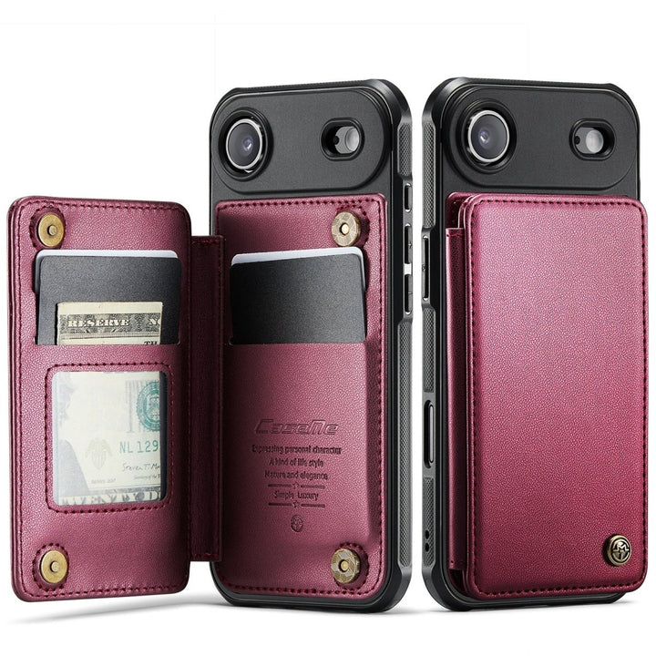 RFID Flip Leather Wallet Phone Case iPhone Air Wine Red Parkfield Supplies