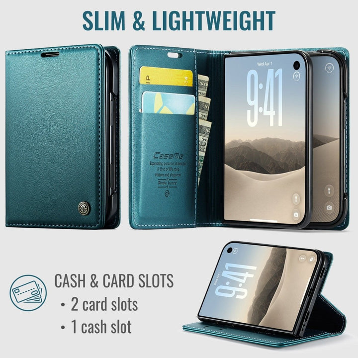 RFID Leather Card Holder Phone Case iPhone 17 Pro Black Parkfield Supplies