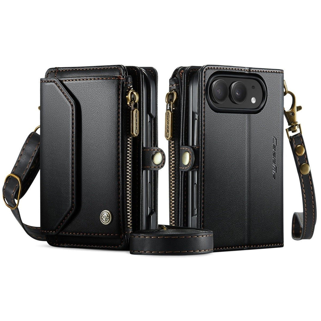 RFID Crossbody Leather Wallet Phone Case iPhone Duo Black Parkfield Supplies
