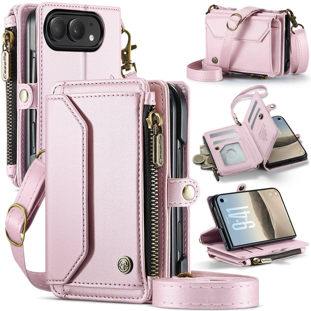 RFID Crossbody Leather Wallet Phone Case iPhone 14 Plus Pink Parkfield Supplies