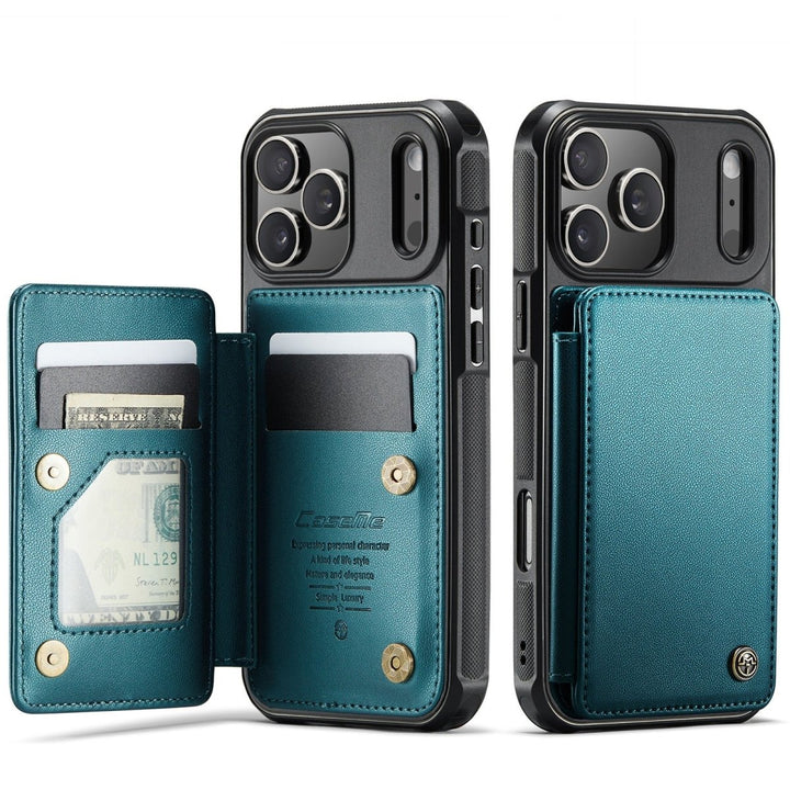 RFID Flip Leather Wallet Phone Case iPhone 17 Pro Teal Parkfield Supplies