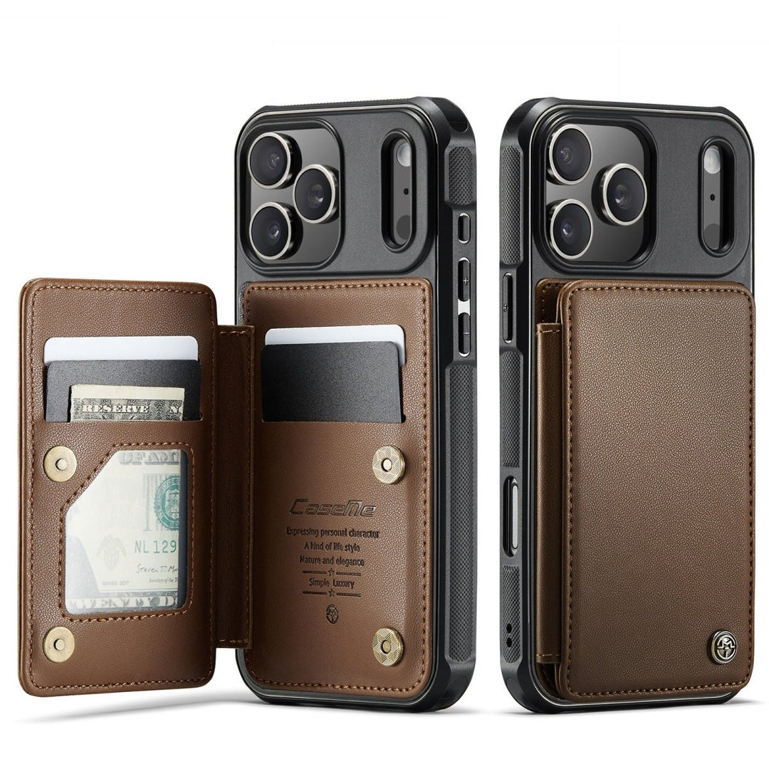 RFID Flip Leather Wallet Phone Case iPhone 17 Pro Brown Parkfield Supplies