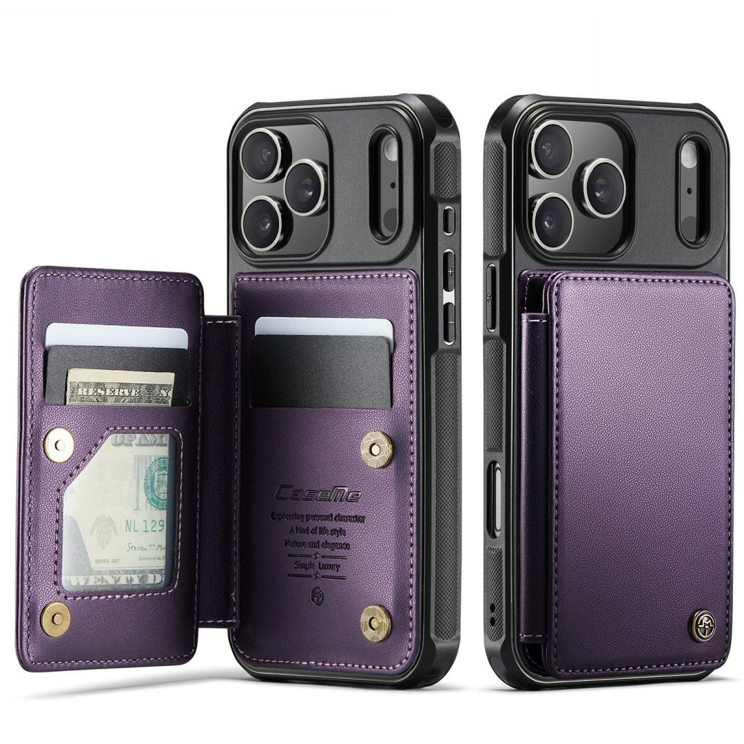 RFID Flip Leather Wallet Phone Case iPhone 17 Pro Purple Parkfield Supplies
