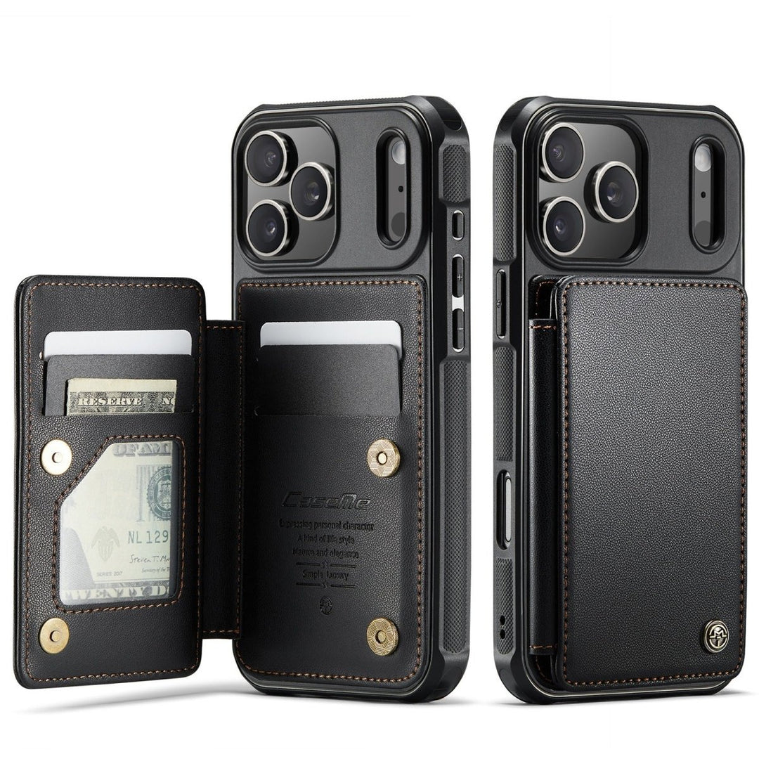 RFID Flip Leather Wallet Phone Case iPhone 17 Pro Black Parkfield Supplies