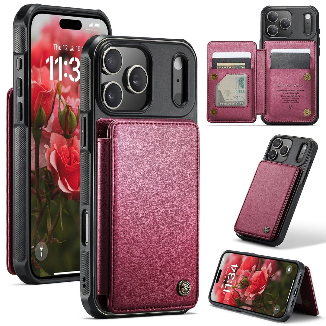 RFID Flip Leather Wallet Phone Case iPhone 15 Purple Parkfield Supplies