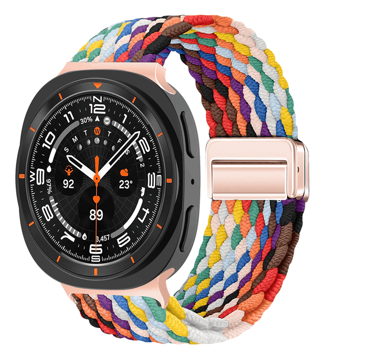 Braided Magnetic Sports Band For Samsung Watch 8 Galaxy Watch 8 40mm / Rainbow DX250625309