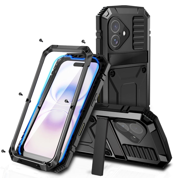 Rugged Heavy Duty Phone Case with Kickstand iPhone 16 Black Parkfield Supplies