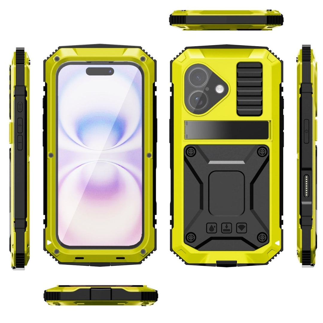 Rugged Heavy Duty Phone Case with Kickstand iPhone 16 Yellow Parkfield Supplies