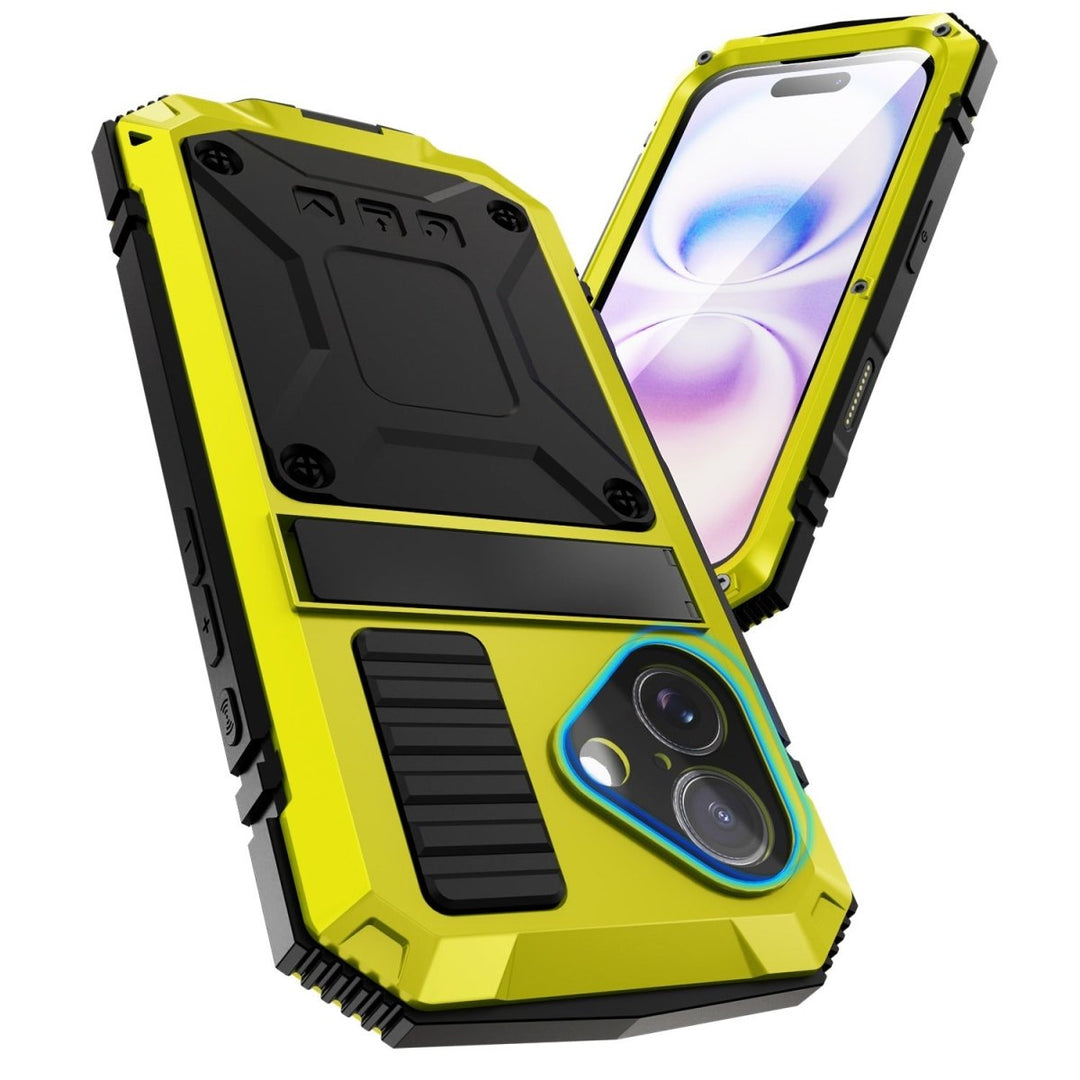 Rugged Heavy Duty Phone Case with Kickstand iPhone 16 Yellow Parkfield Supplies