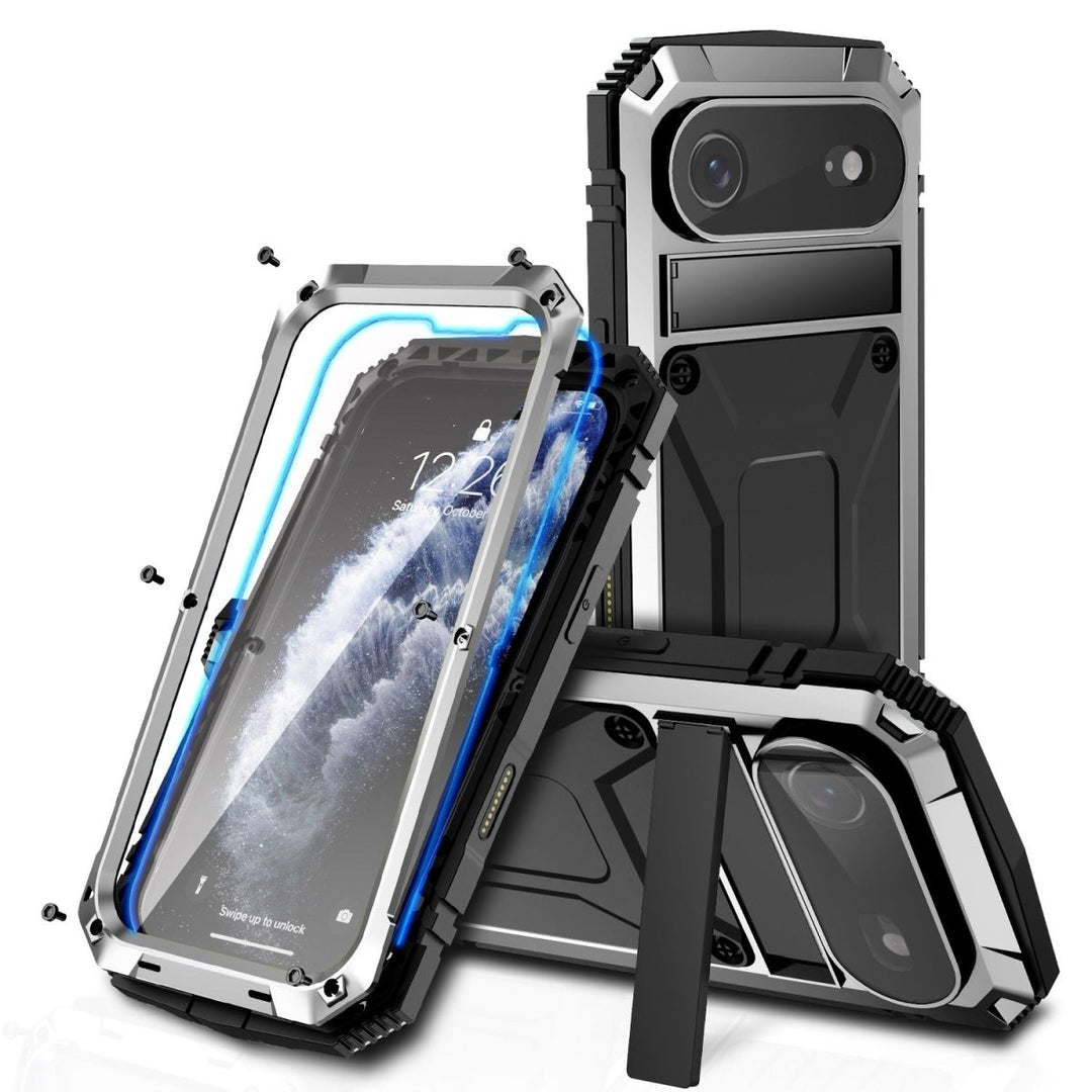 Rugged Heavy Duty Phone Case with Kickstand iPhone 17 Air Silver Parkfield Supplies