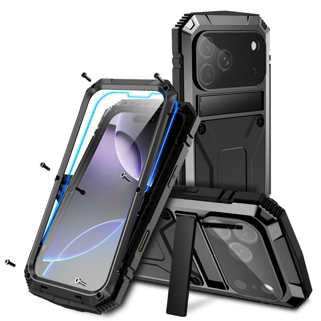 Rugged Heavy Duty Phone Case with Kickstand iPhone 17 Pro Black Parkfield Supplies