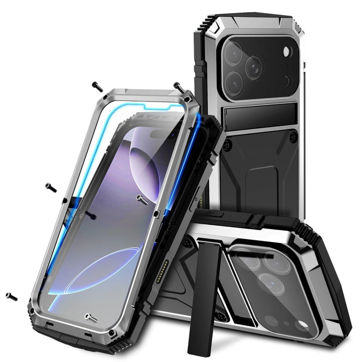 Rugged Heavy Duty Phone Case with Kickstand iPhone 17 Pro Silver Parkfield Supplies
