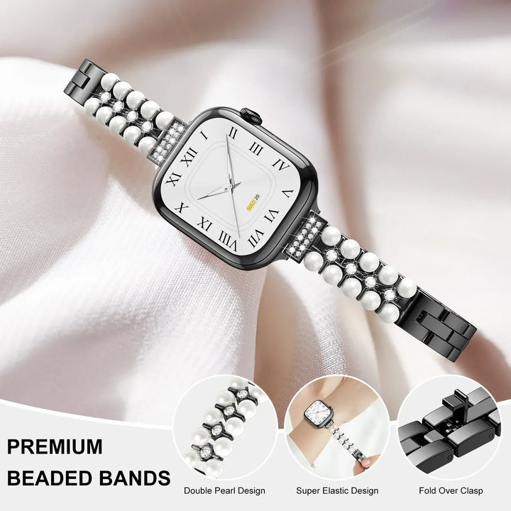 Slim Pearl Stainless Steel Watch Band