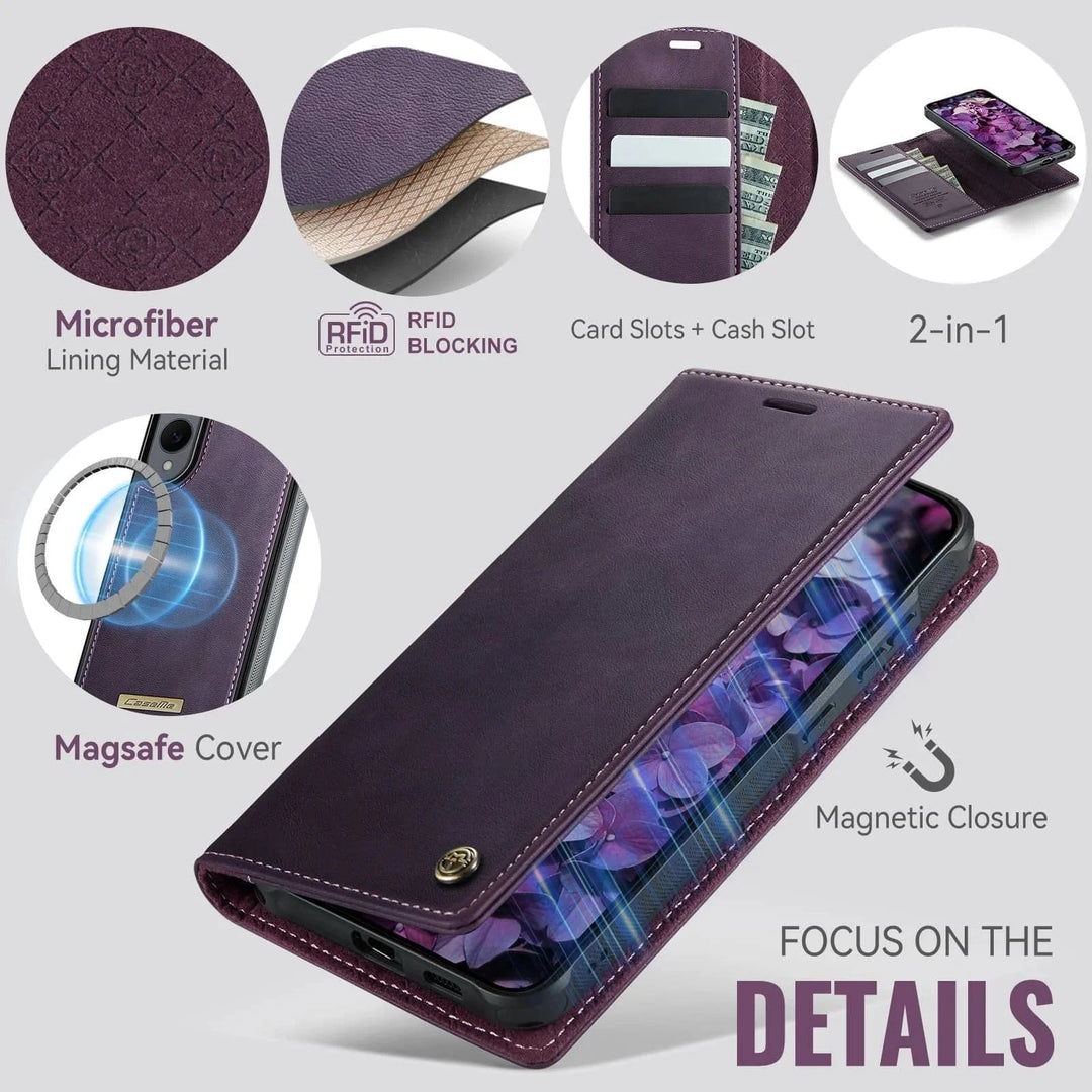 RFID Detachable Leather Card Holder Case For Samsung S Series