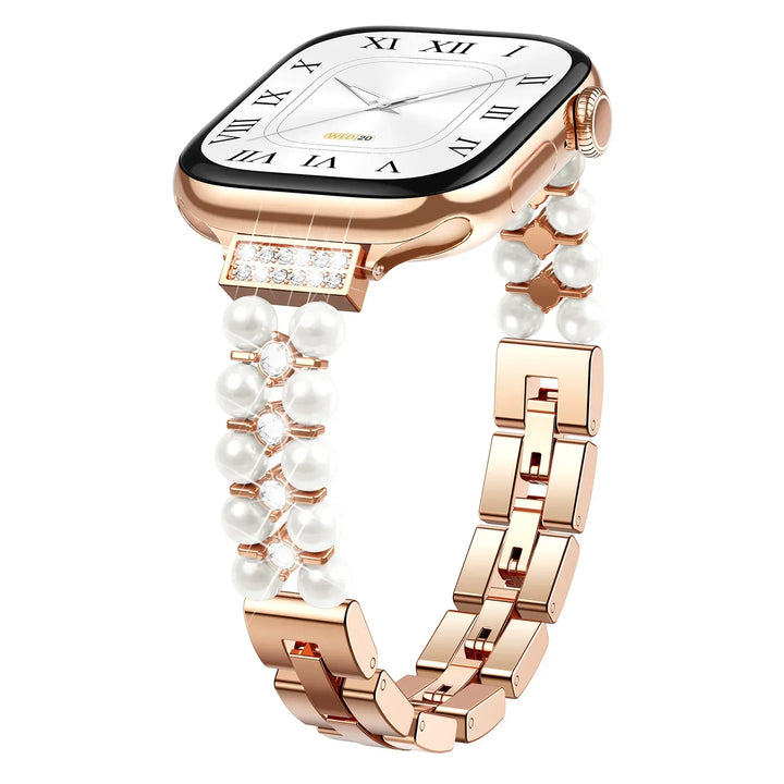 Slim Pearl Stainless Steel Watch Band Rose gold / 42 44 45 49 S10-46mm 200000049:1178274895#Rose gold;200000051:201336458#42 44 45 49 S10-46mm;200007763:201336100