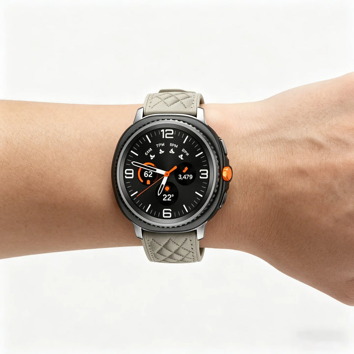 Quilted Leather Sports Band For Samsung Watch 8