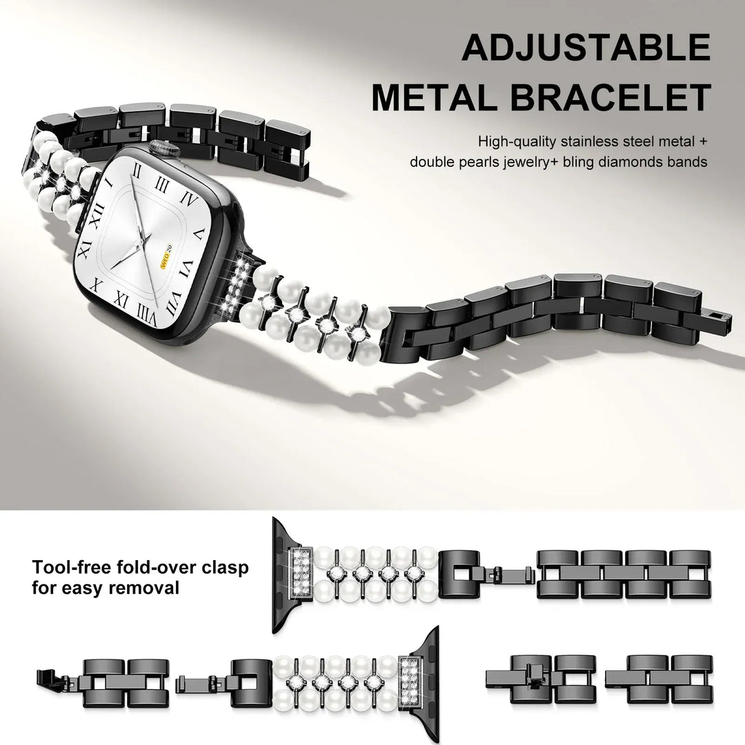 Slim Pearl Stainless Steel Watch Band