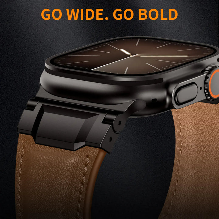 Leather Stainless Steel Watch Band