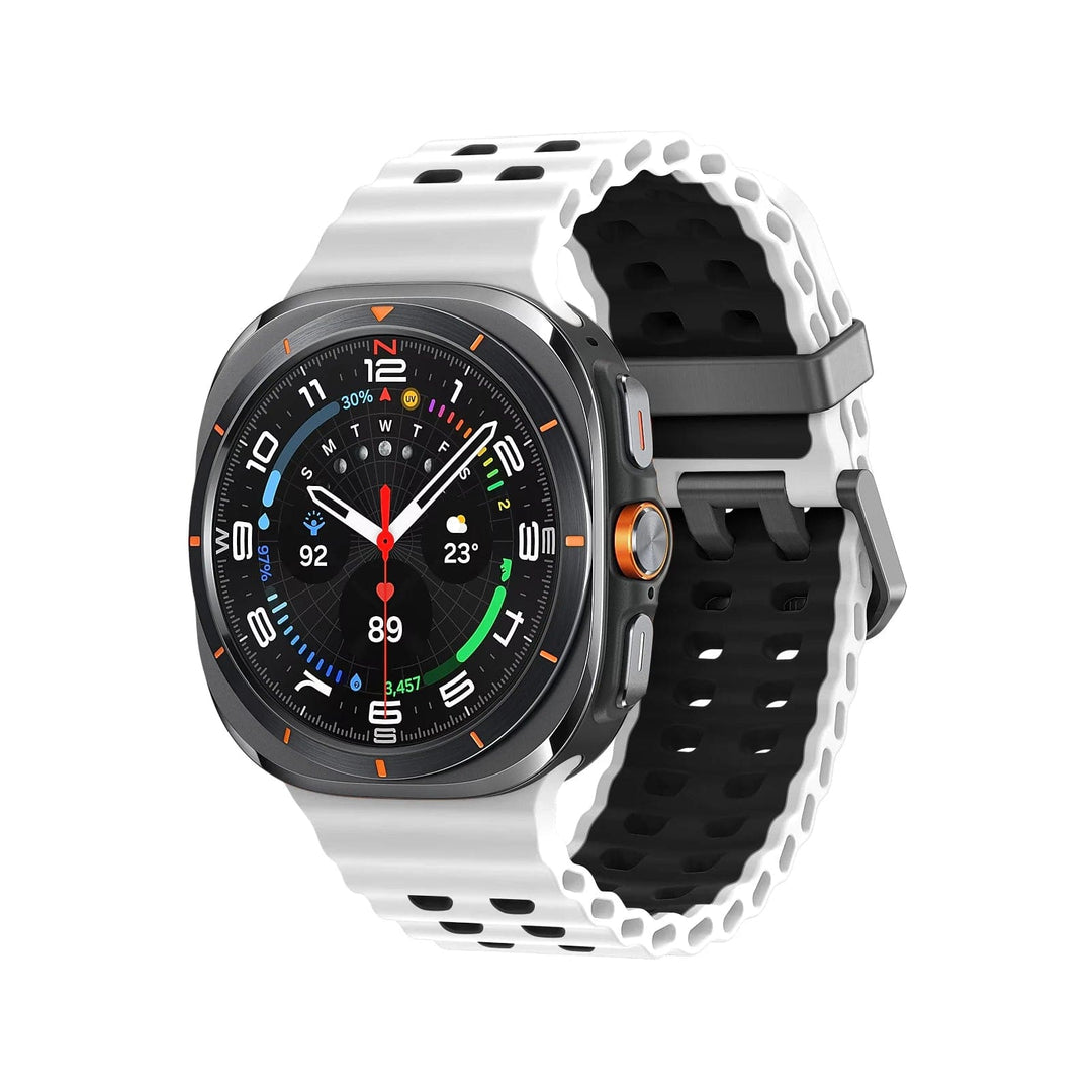 Rugged 2 Tone Sports Watch Band For Samsung Watch 7 Ultra white-black / galaxy watch ultra 200000049:3348727#white-black;200000051:100016944#galaxy watch ultra;200007763:201336100