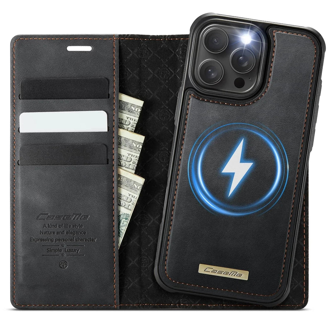 RFID Detachable Leather Card Holder Phone Case iPhone 13 Pro / Black CM20250830-02-iPhone 13 Pro-Black