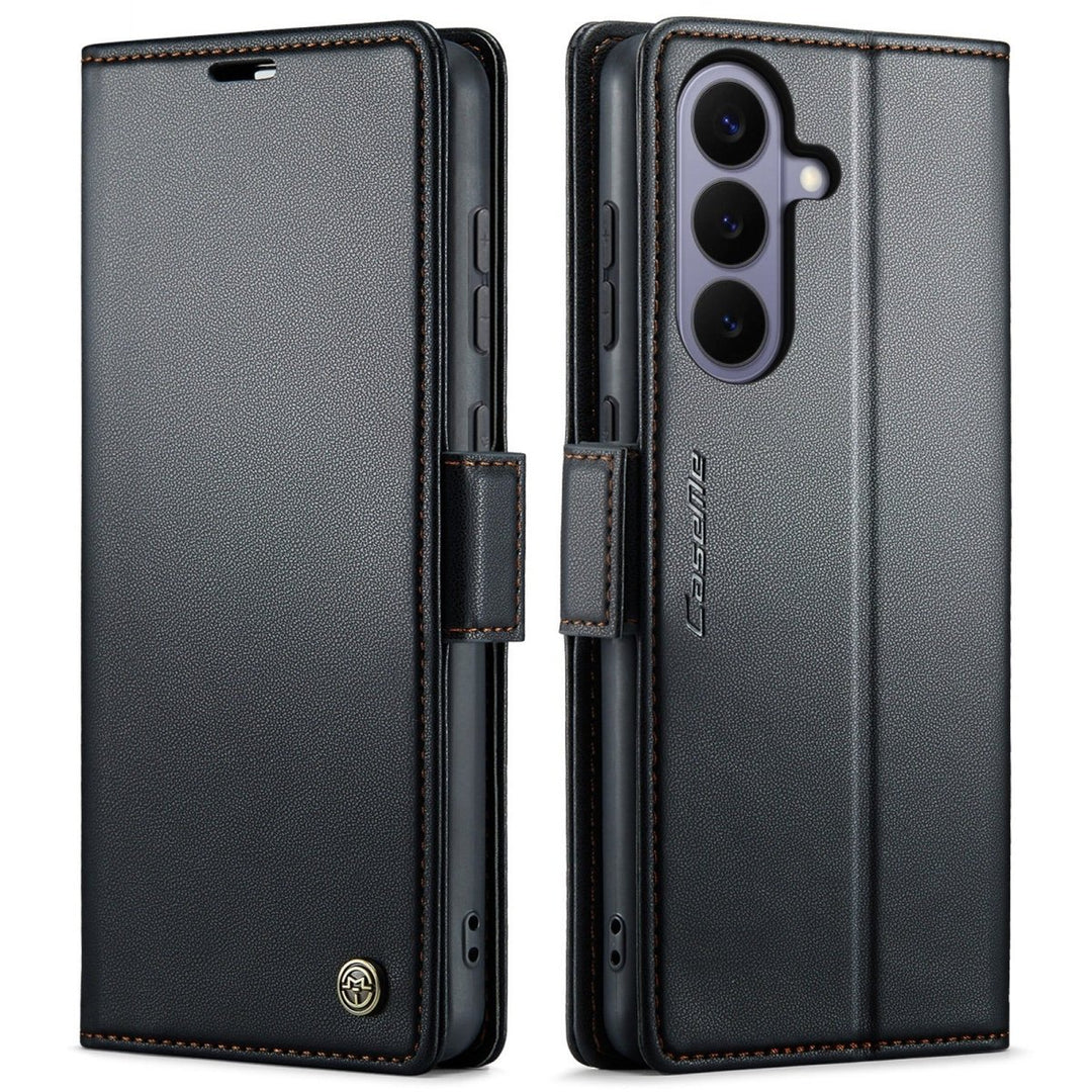 RFID Leather Card Holder Case For Samsung Galaxy Galaxy S22 Black Parkfield Supplies