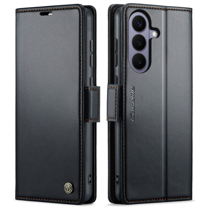 RFID Leather Card Holder Case For Samsung Galaxy Galaxy S22 Black Parkfield Supplies