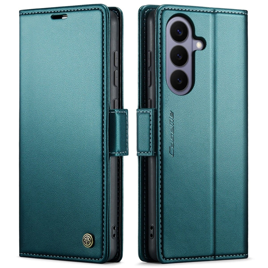 RFID Leather Card Holder Case For Samsung Galaxy Galaxy S22 Green Parkfield Supplies
