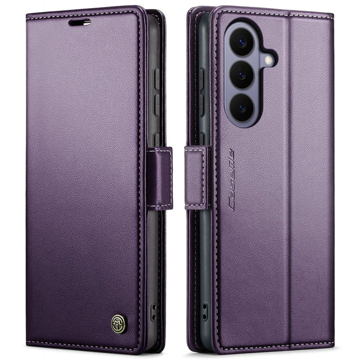 RFID Leather Card Holder Case For Samsung Galaxy Galaxy S22 Purple Parkfield Supplies